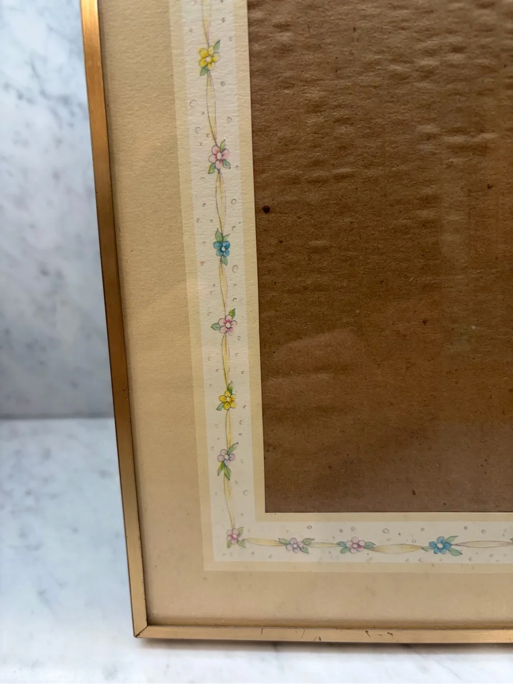 Vintage 1980s 1990s Gold Tone Floral Picture Frame 8x10 Cottagecore Decor